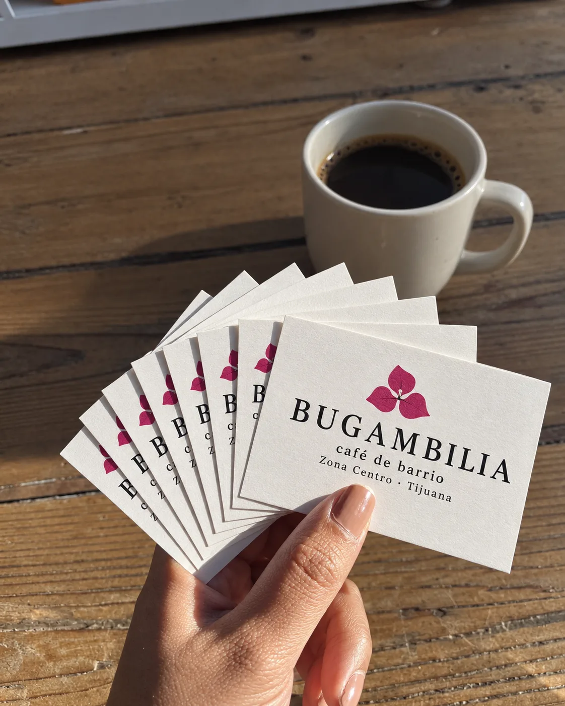 Example: business cards for a café
